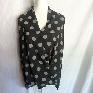 Pleione Black and White Polka Dot Shirt